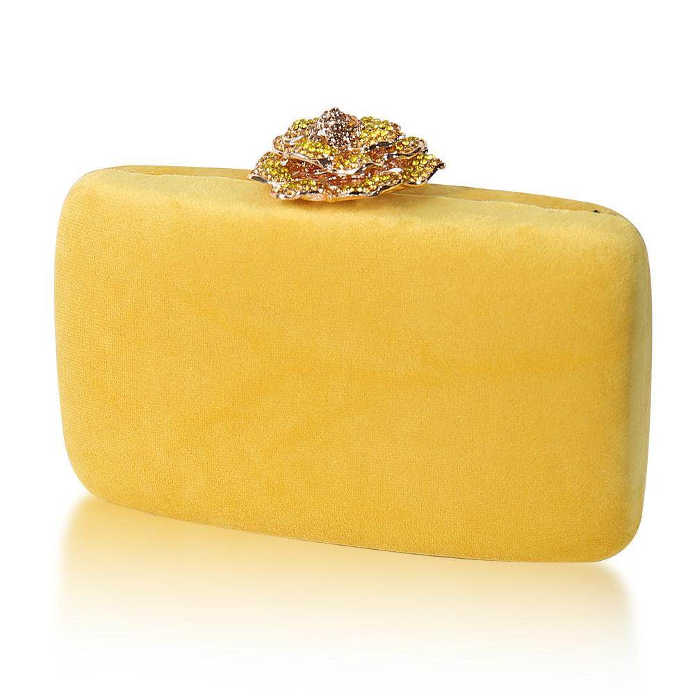 Fine Diamond Dinner Bag Flannel Clutch Bag Chain Party 609389165076 - COCOMELODY